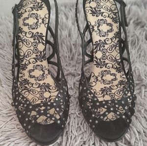 Betsy Johnson Strappy Heels with Rhinestones